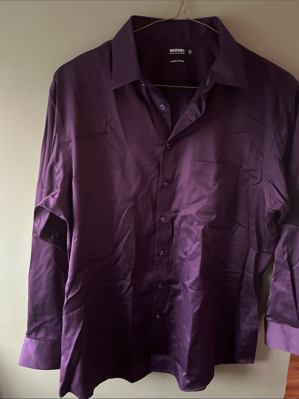 Murano Men's Deep Plum Long-Sleeve Dress Shirt